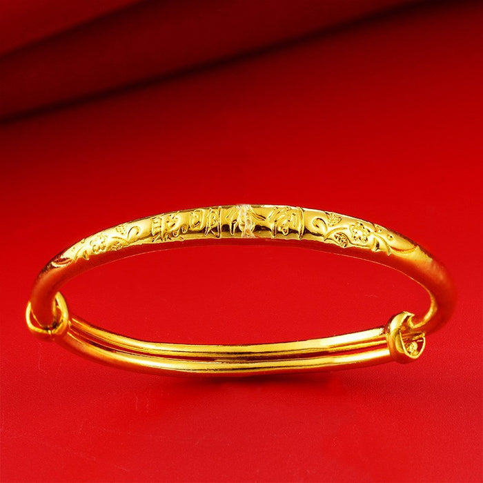 Wholesale Bracelet Baby Smooth Bracelet Copper Gold Plated One Year Gift