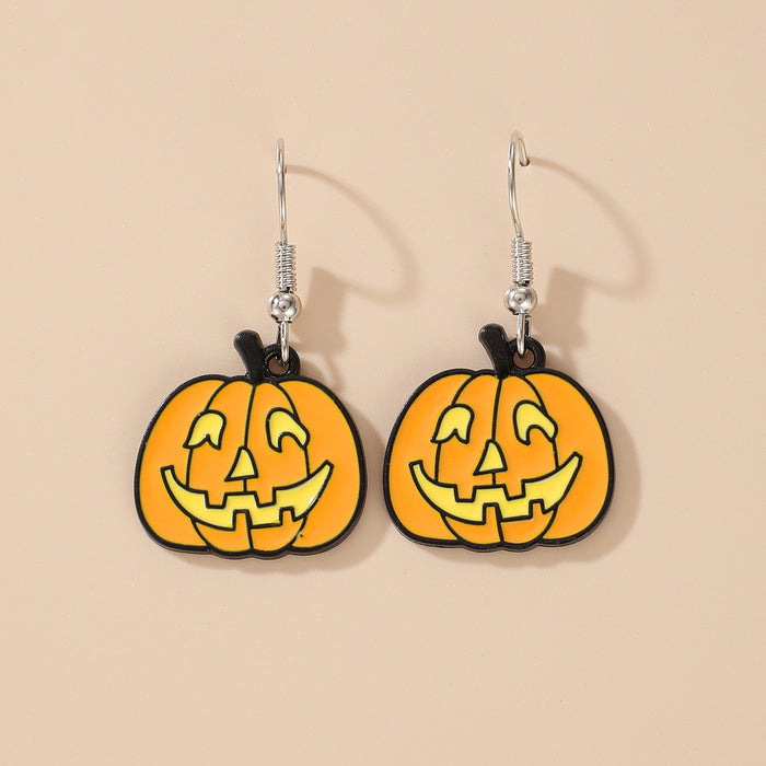 Wholesale Halloween Alloy  Earrings Pumpkin Ghost Design Party Jewelry Accessory MOQ≥2