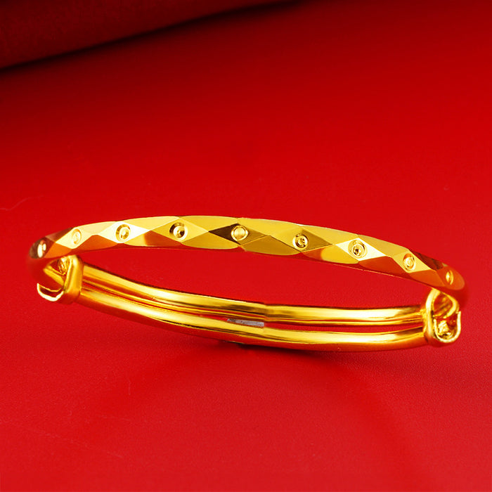 Wholesale Bracelet Baby Smooth Bracelet Copper Gold Plated One Year Gift