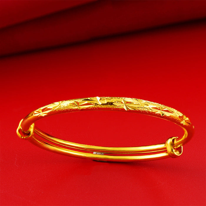 Wholesale Bracelet Baby Smooth Bracelet Copper Gold Plated One Year Gift
