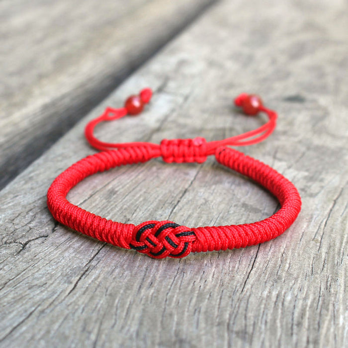 Wholesale Zodiac Year Red Rope Bracelet Hand Woven Adjustable Diamond Knot Double Money Knot Bracelet Couple's Heart Knot Hand Rope Gift JDC-BT-SX006