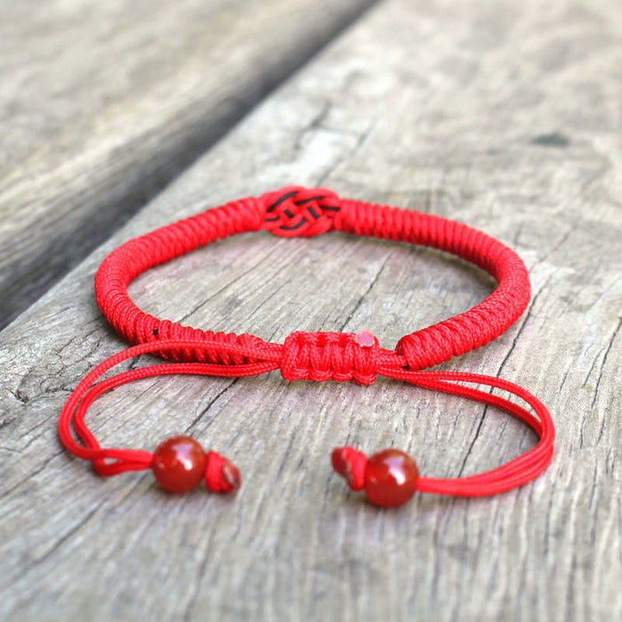 Wholesale Red String Bracelet Handmade Adjustable Double Coin Knot Couples Heart Knot Bracelet