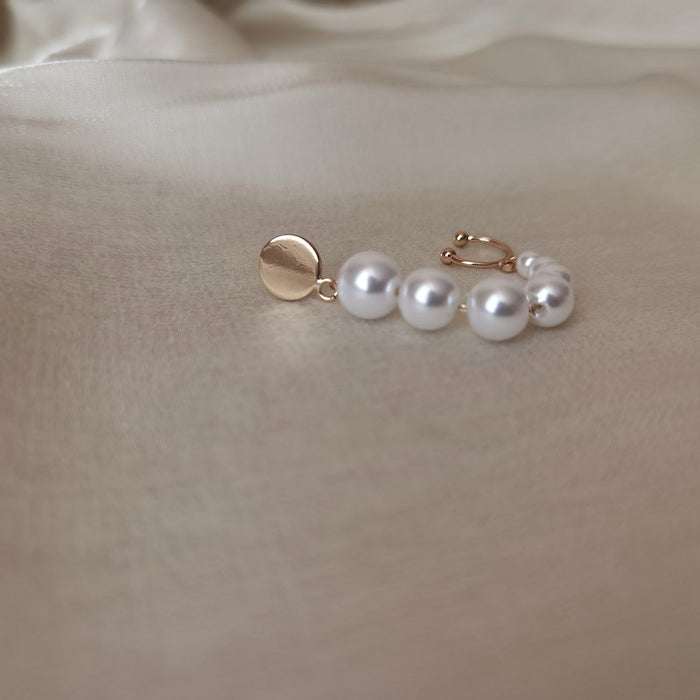 Wholesale Vintage style pearl ear bone clip, niche design, personalized earrings