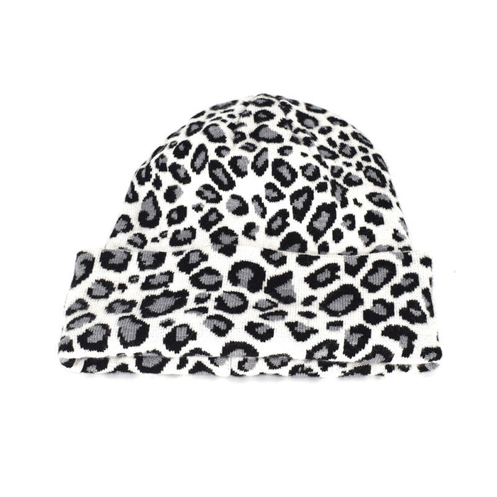 Wholesale Hat Yarn Leopard Print Warm Knitted Hat JDC-FH-JiD006
