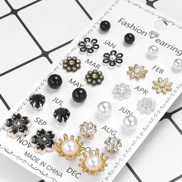 Wholesale December Combination Paper Card Earring Set,  Heart,  Flower,  and Heart-Shaped Designs