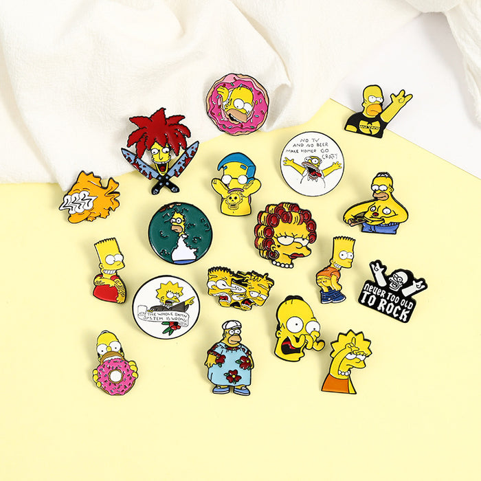 Wholesale Cartoon Creative Funny Family Forest Series Brooch Comedy Anime Paint Brooch Badge JDC-BC-BL002