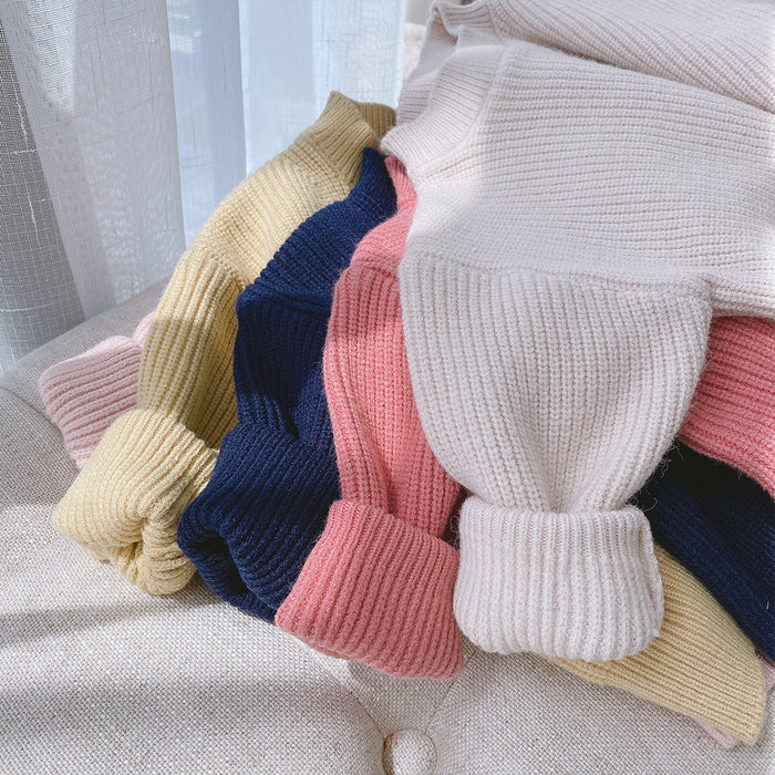 Wholesale Children's Solid Color Sweater Candy Color Knitted Sweater JDC-BC-XZXY016