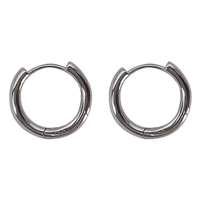 Wholesale Large circle earrings plated with pure silver, with a retro and minimalist style. Small ear ring accessories