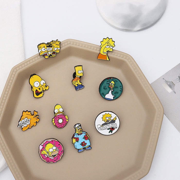 Wholesale Cartoon Creative Funny Family Forest Series Brooch Comedy Anime Paint Brooch Badge JDC-BC-BL002