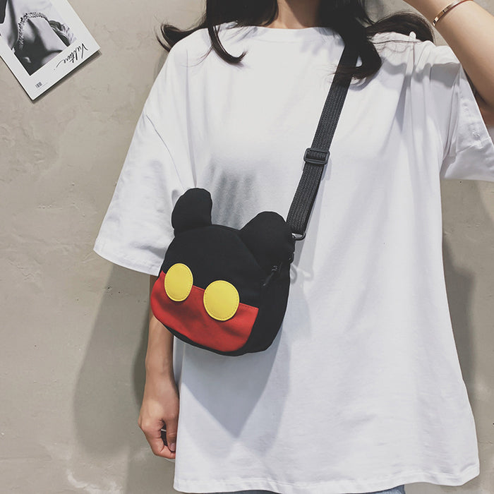 Wholesale Cute Cartoon Color Contrast Children's Bag Girl Crossbody Bag Canvas Shoulder Decoration Bag