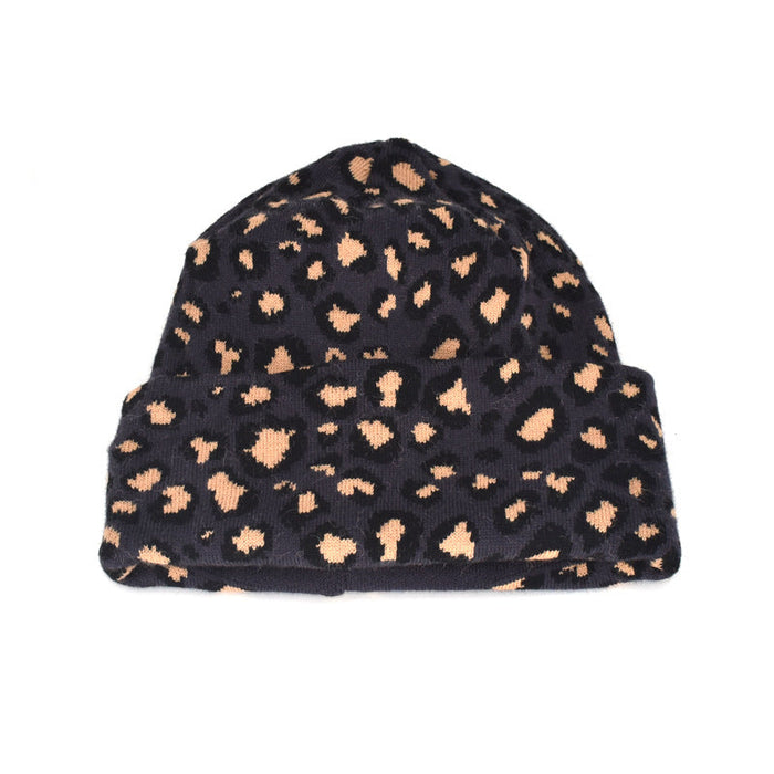 Wholesale Hat Yarn Leopard Print Warm Knitted Hat JDC-FH-JiD006