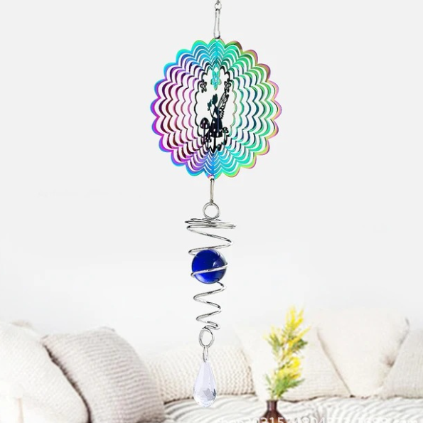 Wholesale 3D Rotating Gradient Color Tree of Life Stainless Steel Wind Chime JDC-DS-CanChen007