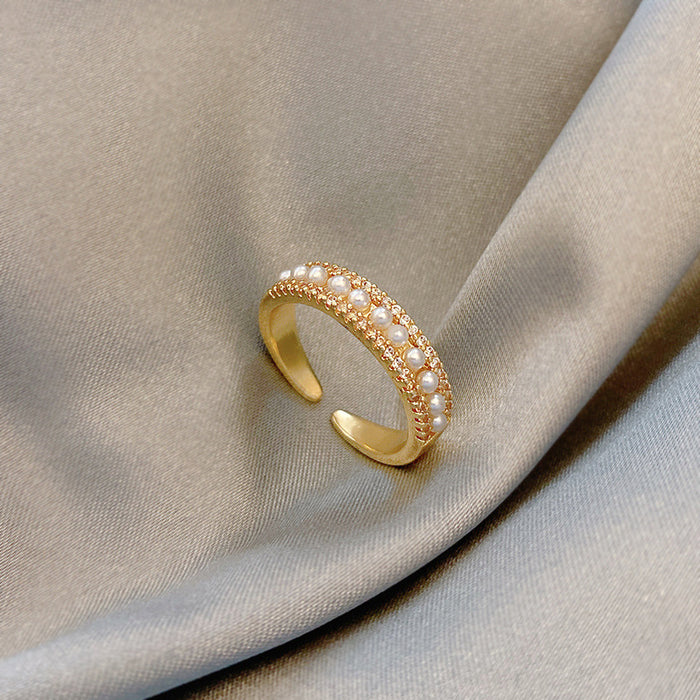 Wholesale Pearl Copper Ring JDC-RS-SengW010