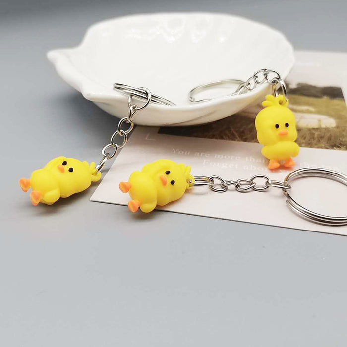 Wholesale PVC 2.5cm Little Yellow Duck Keychain JDC-KC-XiangY065