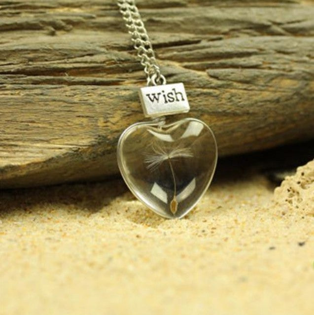 Wholesale Time Stone Necklace Heart shaped Round Elliptical Double sided Gemstone Simple Crystal Necklace