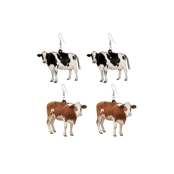Wholesale Acrylic Cow Earrings JDC-ES-XuePa003