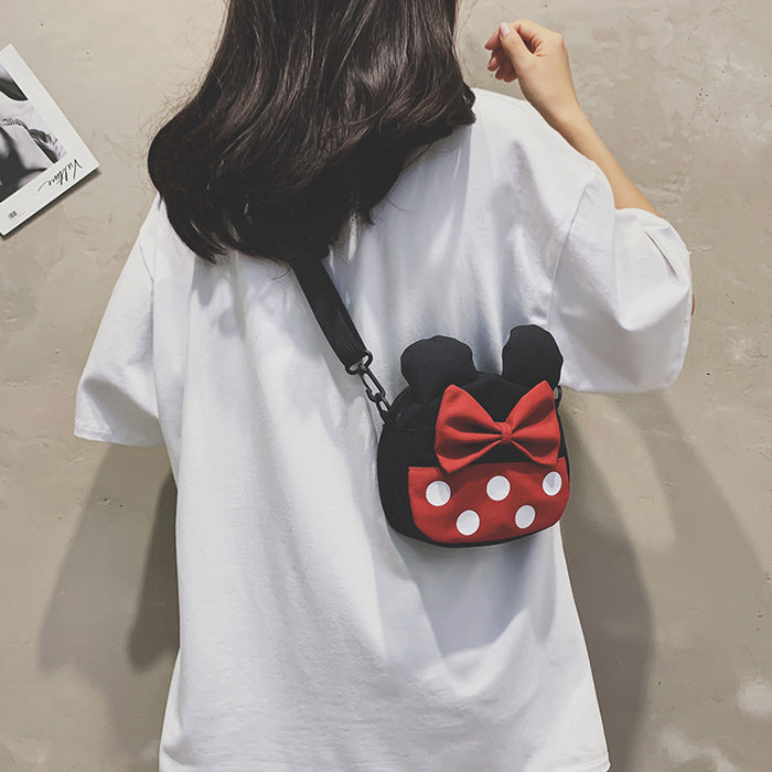 Wholesale Cute Cartoon Color Contrast Children's Bag Girl Crossbody Bag Canvas Shoulder Decoration Bag