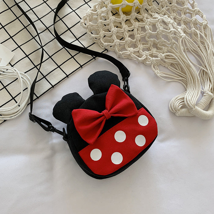 Wholesale Cute Cartoon Color Contrast Children's Bag Girl Crossbody Bag Canvas Shoulder Decoration Bag