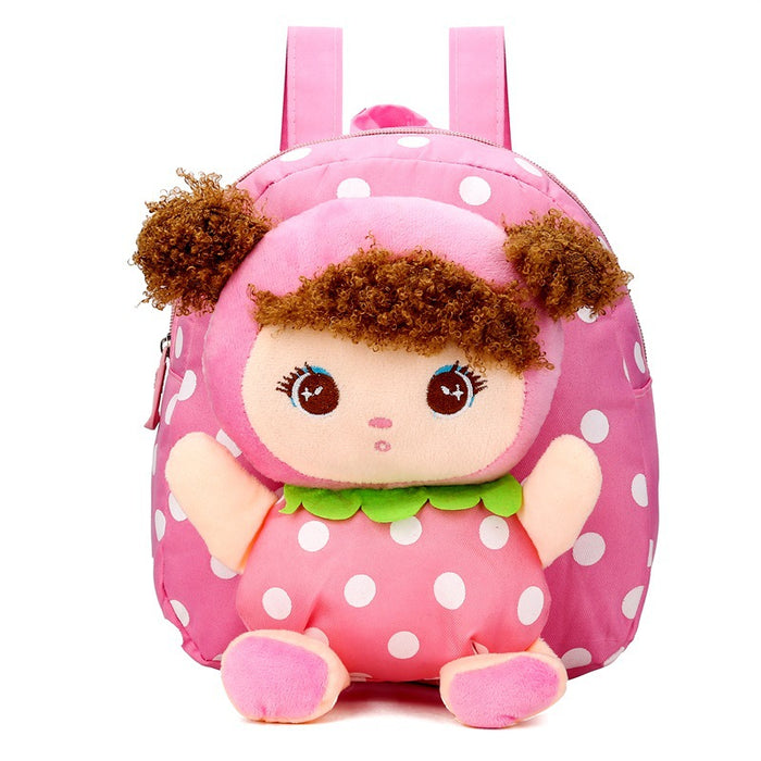 Wholesale 1-4 years old boys and girls cartoon backpack cute canvas backpack doll children's schoolbag