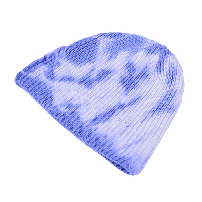 Wholesale Brimless Satin Glossy Knitted Hat Knitted Label Woolen Hat Tie-Dye Knitted Hat Manufacturer Customization