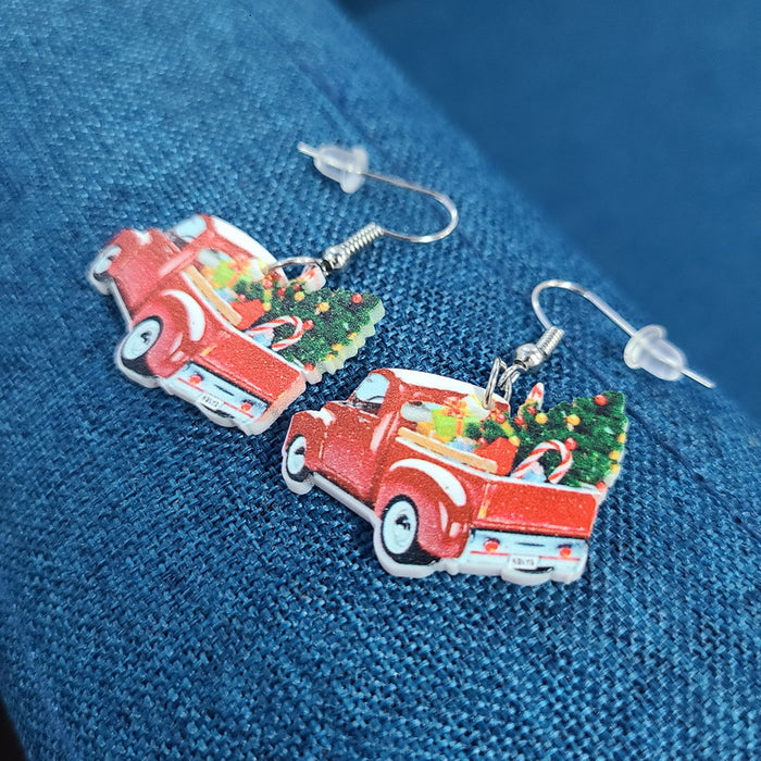 Wholesale Acrylic Santa Claus Candy House Earrings JDC-ES-Qiany007