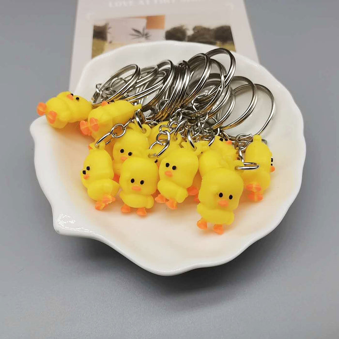 Wholesale PVC 2.5cm Little Yellow Duck Keychain JDC-KC-XiangY065