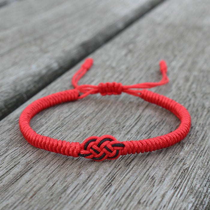 Wholesale Zodiac Year Red Rope Bracelet Hand Woven Double Coin Knot Bracelet Couple's Heart Knot Bracelet Red Hand Rope JDC-BT-SX007