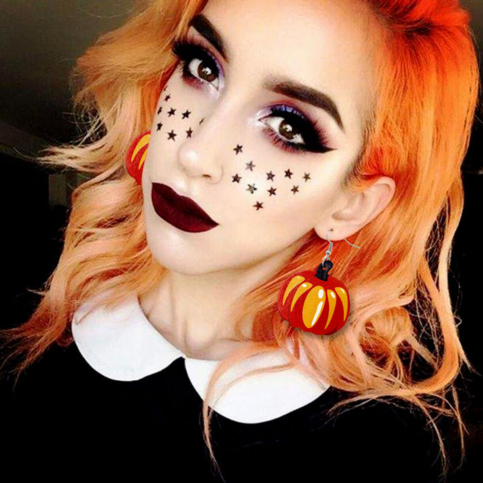 Wholesale Leather Earrings Autumn Pumpkin Maple Leaf Thanksgiving Turkey Leather Earrings  Holiday Earrings