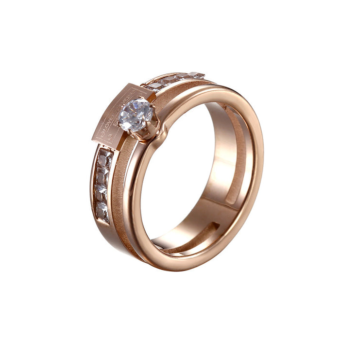Wholesale Titanium steel ring, women's rose gold personalized and stylish ring, women's clothing accessories