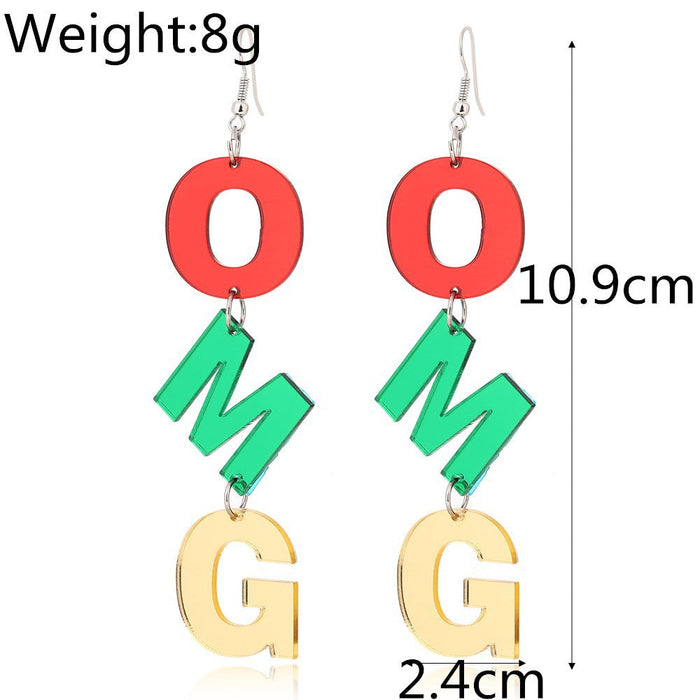 Wholesale Earrings Acrylic Playing Cards Simple Letters JDC-ES-GSXY005