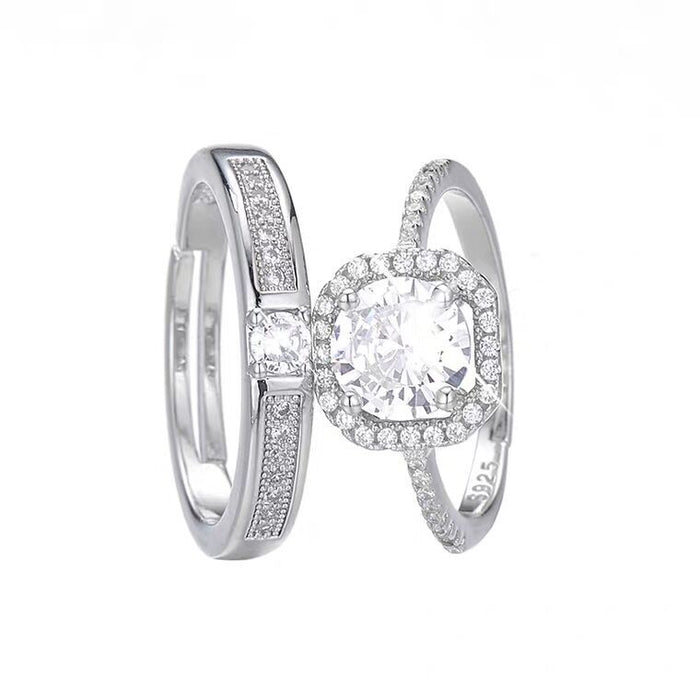 Wholesale Open diamond ring, men's and women's silver plated ring