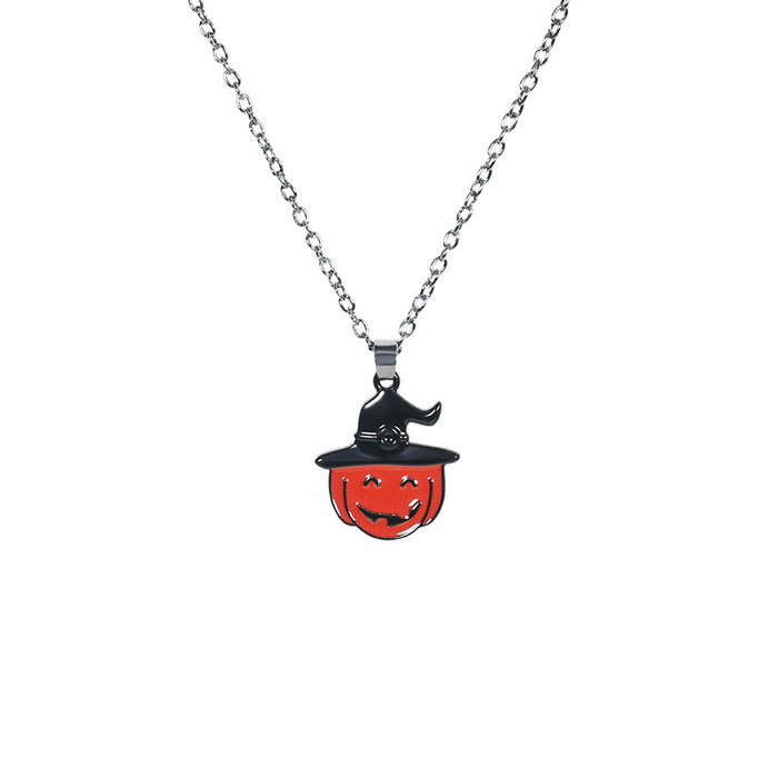 Wholesale Necklace Halloween Jewelry Ghost Skull Bat Pumpkin Head Chain Necklace Jewelry