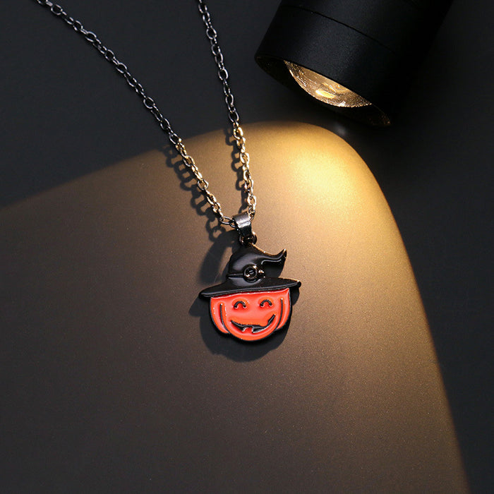 Wholesale Necklace Halloween Jewelry Ghost Skull Bat Pumpkin Head Chain Necklace Jewelry