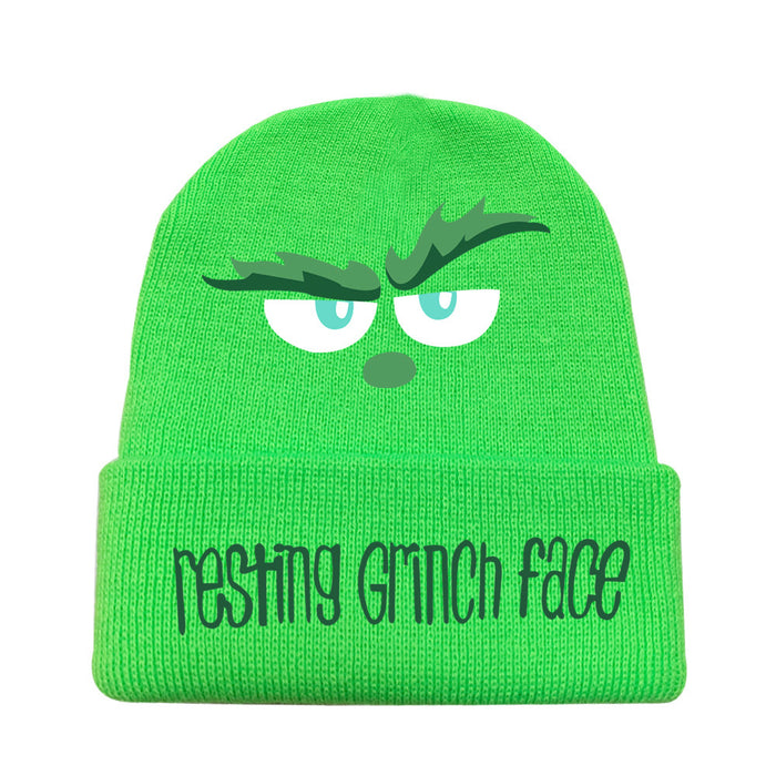 Wholesale Christmas Knitted Hat Green Hair Monster Wool Hat JDC-FH-JunC007