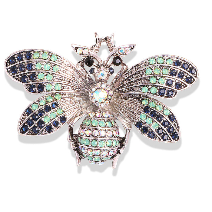 Wholesale Brooch Grass  Rhinestone Diamond Corsage Bee Crystal Pin Outwear Decoration