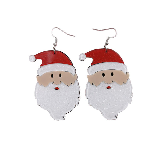 Wholesale Santa Claus Hat Long Acrylic Earrings JDC-ES-QingM012