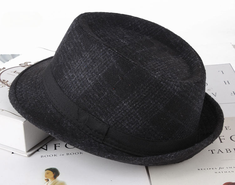 Wholesale Men's Hats Flannel Plaid Fabric Small Hats JDC-FH-DG021