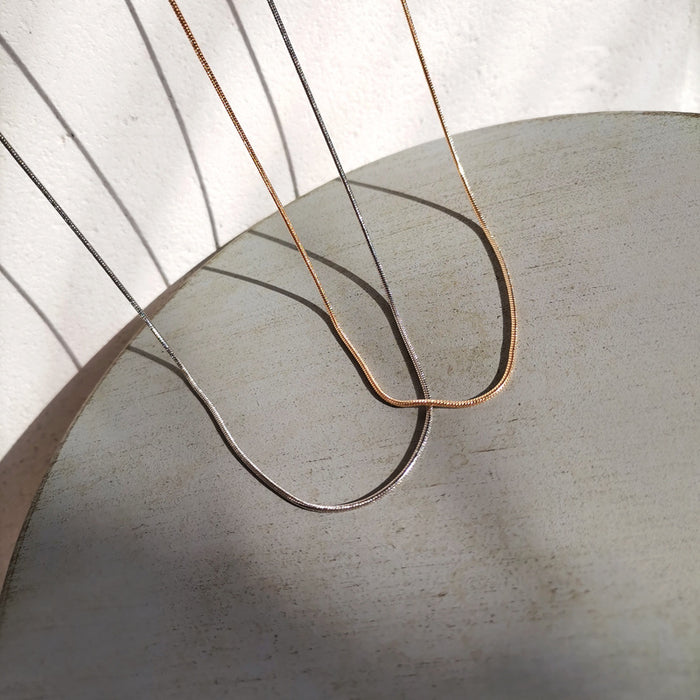 Wholesale   glossy snake chain necklace trendy thin necklace  niche clavicle chain