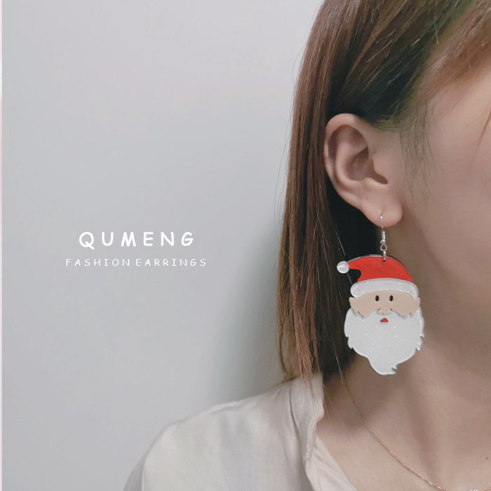 Wholesale Santa Claus Hat Long Acrylic Earrings JDC-ES-QingM012