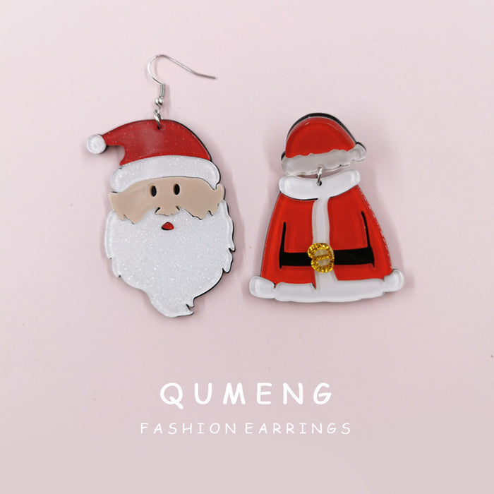 Wholesale Santa Claus Hat Long Acrylic Earrings JDC-ES-QingM012