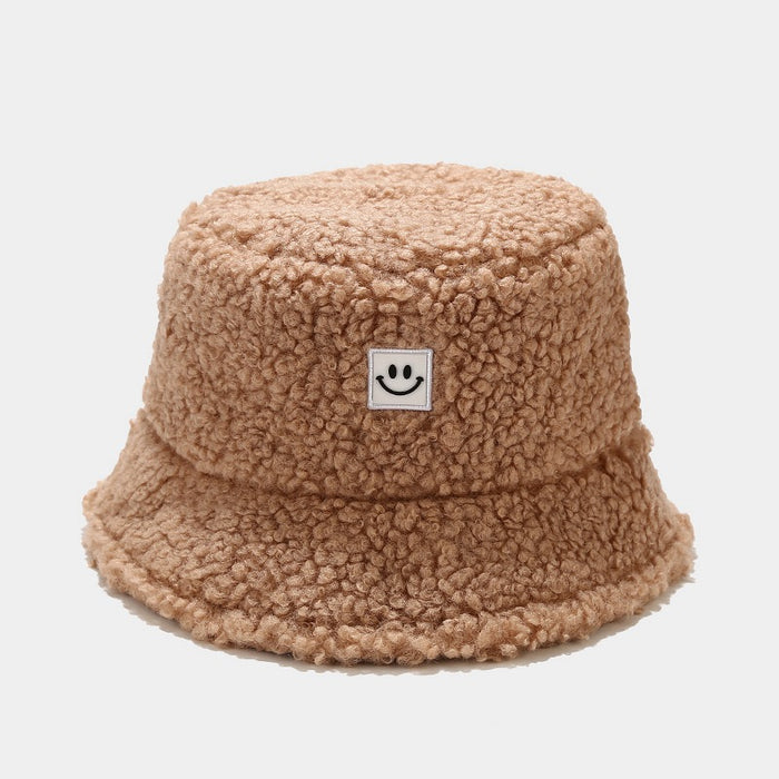 Wholesale Smiley face pattern warm winter bucket hat
