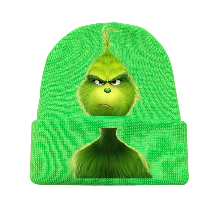 Wholesale Christmas Knitted Hat Green Hair Monster Wool Hat JDC-FH-JunC005