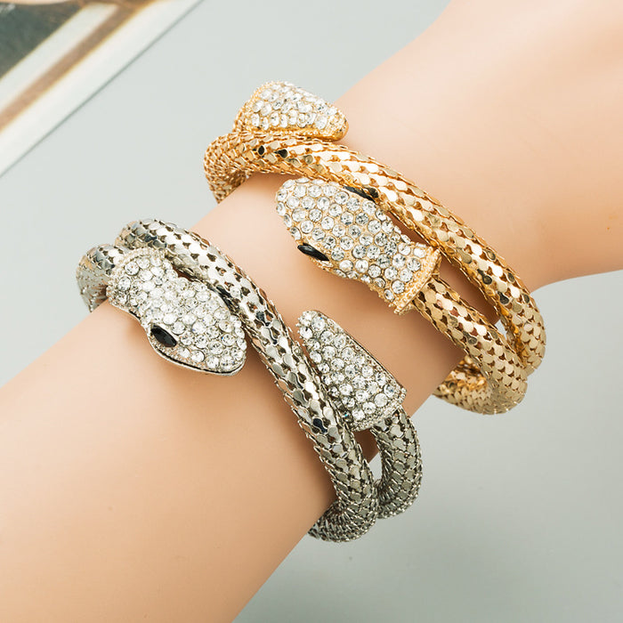 Wholesale Alloy Rhinestone Snake Wrap Bracelet JDC-BT-HM003