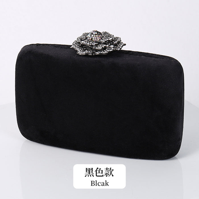 Wholesale High-end Diamond Jewelry Dinner Bag Ladies' Temperament Velvet Handbag Chain Link Party Evening Dress Bag JDC-HB-YX002