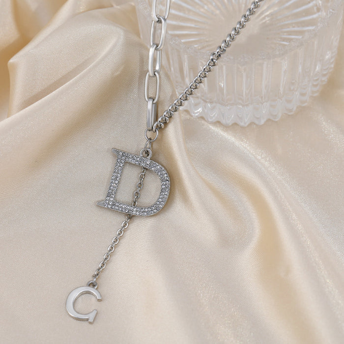 Wholesale Titanium Steel Letter D Necklace JDC-NE-Jiaow020