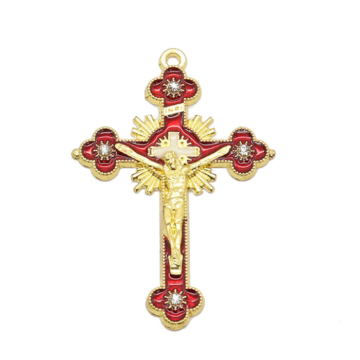 Wholesale Alloy Diamond DIY Cross Pendant Accessories JDC-DIY-ShuangN003