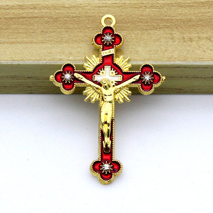 Wholesale Alloy Diamond DIY Cross Pendant Accessories JDC-DIY-ShuangN003