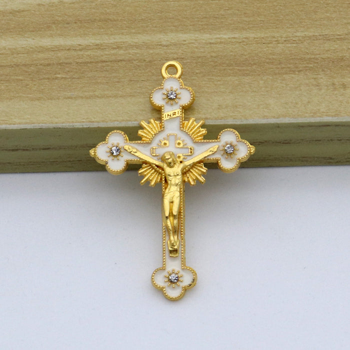 Wholesale Alloy Diamond DIY Cross Pendant Accessories JDC-DIY-ShuangN003