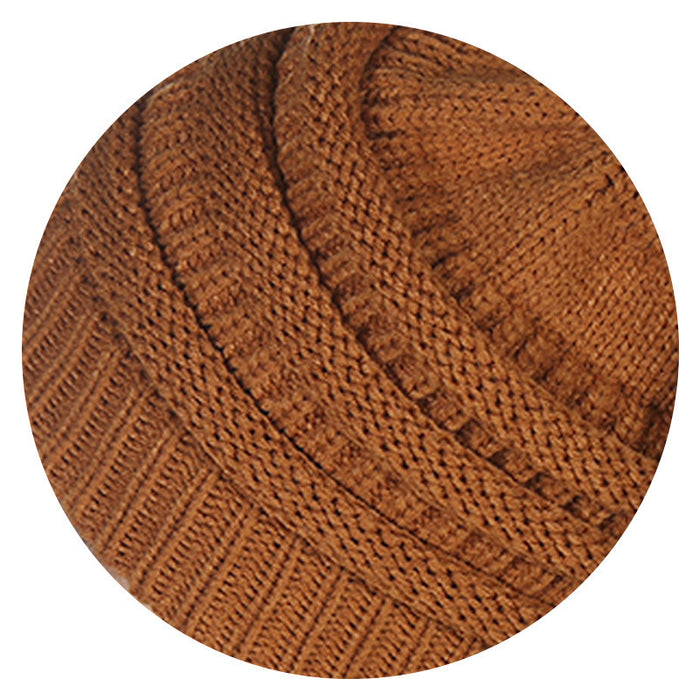 Wholesale Autumn and Winter Thick Non Velvet Knitted Hat, Wool Ball Knitted Hat JDC-FH-HengYu006