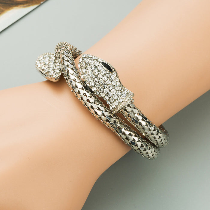 Wholesale Alloy Rhinestone Snake Wrap Bracelet JDC-BT-HM003